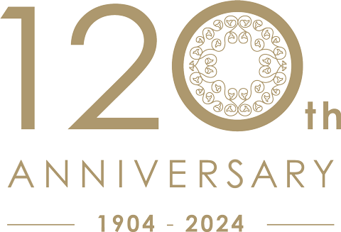 青山花茂120周年ロゴ