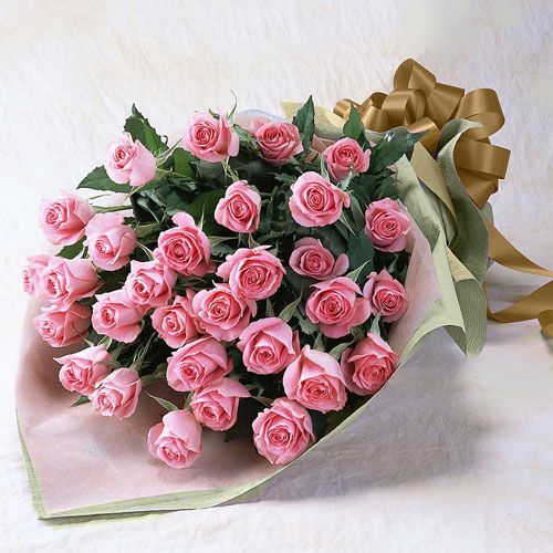 ピンクのバラの花束(大輪30本）