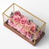 【母の日】ピンクのバラやハイドランジアのプリザーブドフラワーボックス