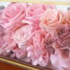 【母の日】ピンクのバラやハイドランジアのプリザーブドフラワーボックス