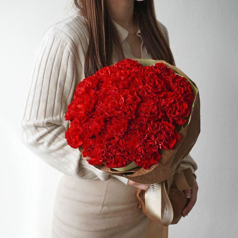 【母の日】赤い大輪カーネーションの花束