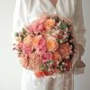 【母の日】淡いオレンジやピンクのバラとカーネーションの花束