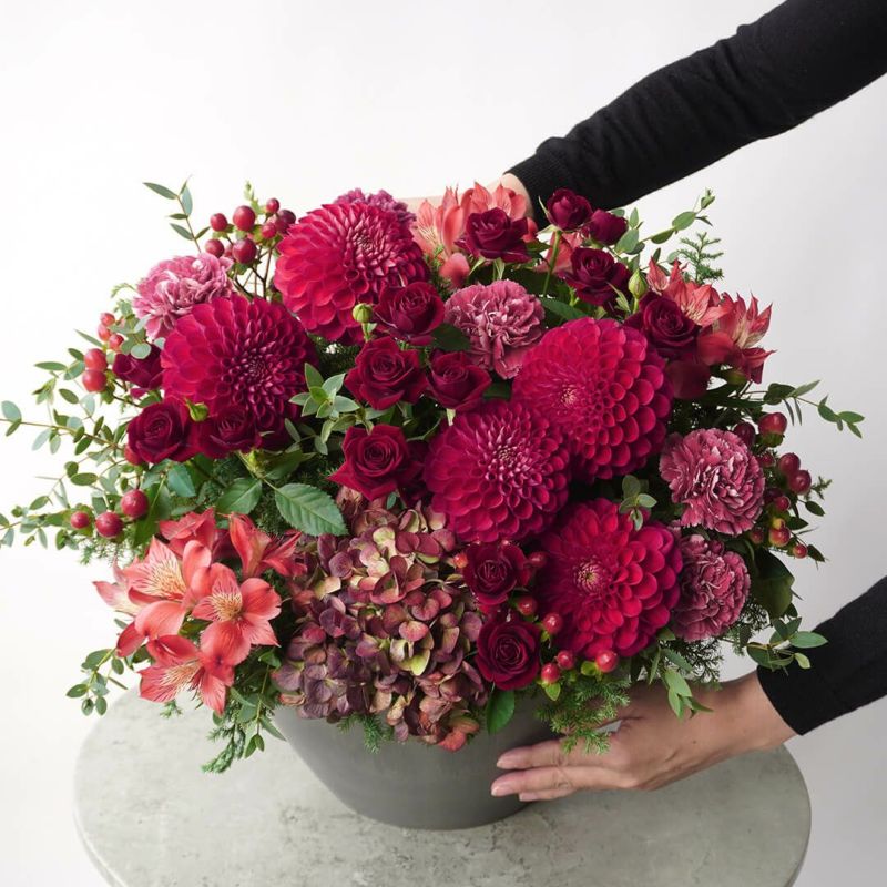 【お歳暮・クリスマス】ダリアやカーネションのアレンジメント