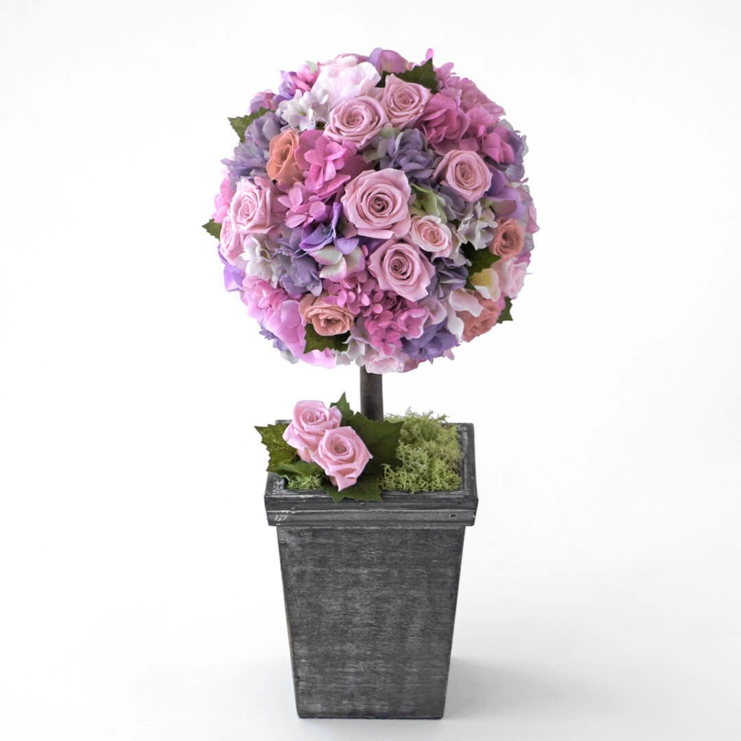 【お歳暮・クリスマス】ピンクバラやハイドランジアのプリザーブドフラワー