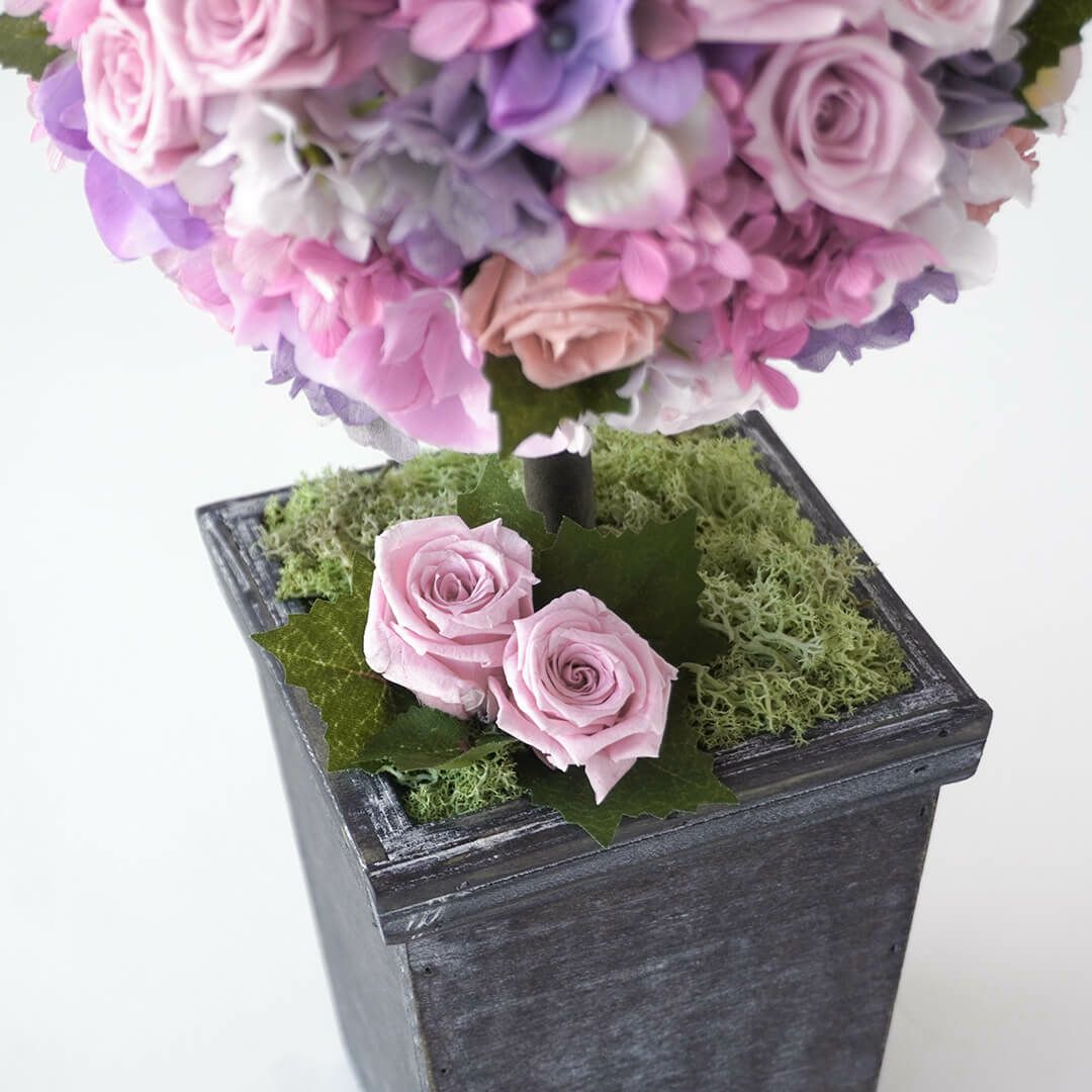 【お歳暮・クリスマス】ピンクバラやハイドランジアのプリザーブドフラワー