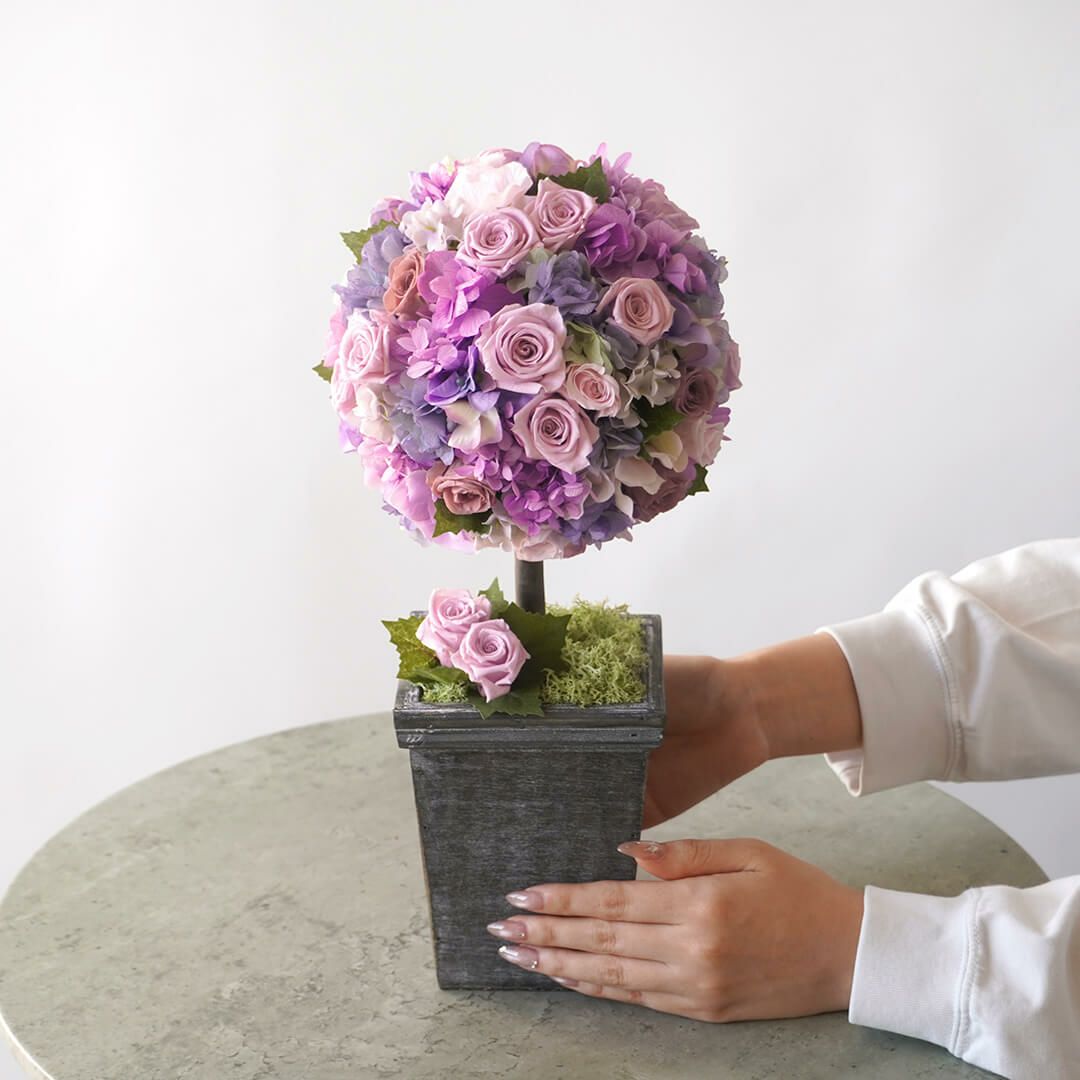 【お歳暮・クリスマス】ピンクバラやハイドランジアのプリザーブドフラワー